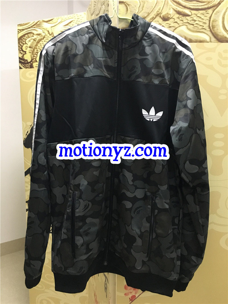 Original Adidas Bathing Ape Bape Jacket Black